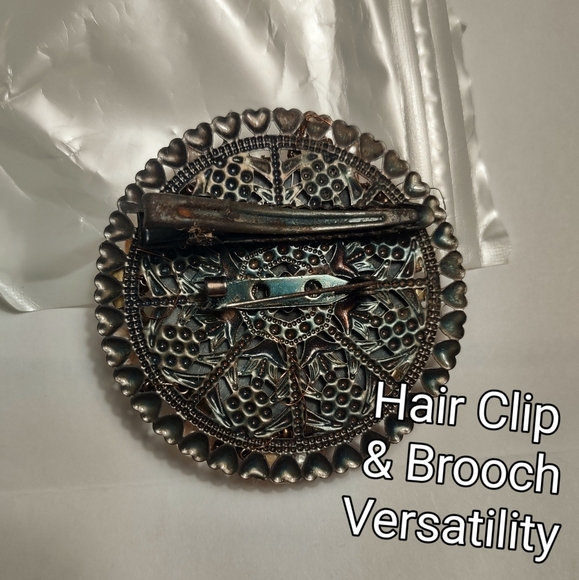 Distressed Green & Gold Vintage Ivory Cameo Brooch Restored - Picture 8 of 12